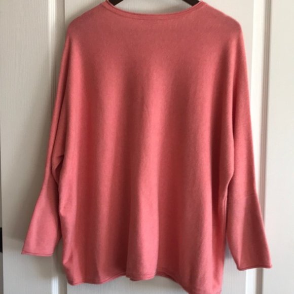 Pure Jill Pink Long Sleeve Button Sweater - M - Picture 3 of 11